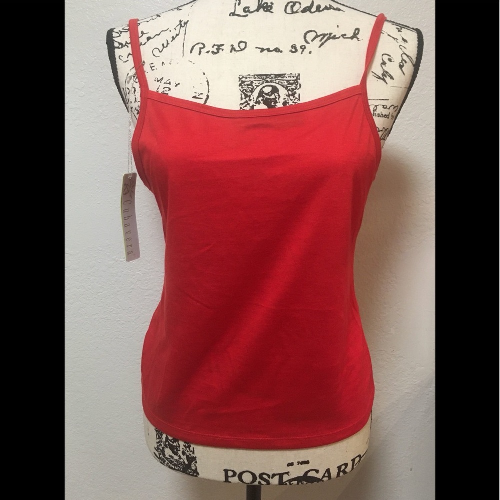 New red spaghetti strap top, festive for a party and casual for vacation